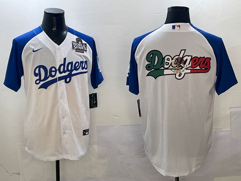 Men Los Angeles Dodgers Blank White blue Game 2025 Nike MLB Jersey style 14